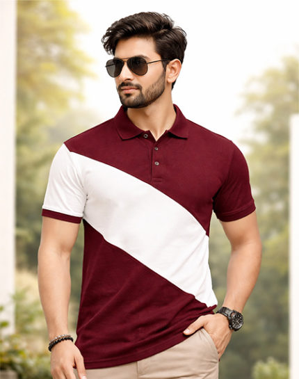 Stylish Color Block Polo T-Shirt for Men
